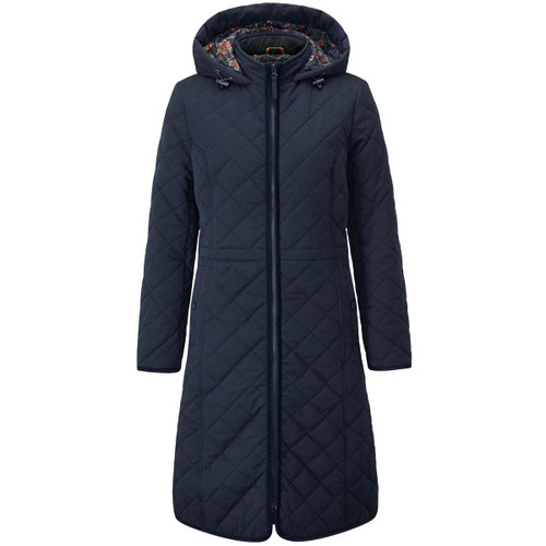 Navy Alan Paine Surrey Ladies Quilted Long Coat