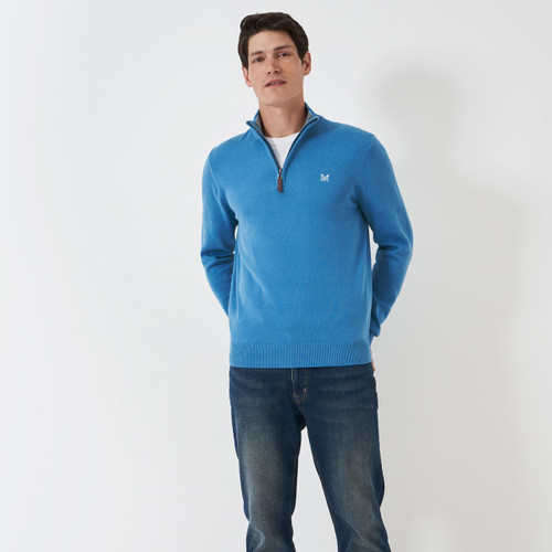 Crew Clothing Mens Organic Classic Half Zip Jumper Crew Clothing Mens Organic Classic Half Zip Jumper