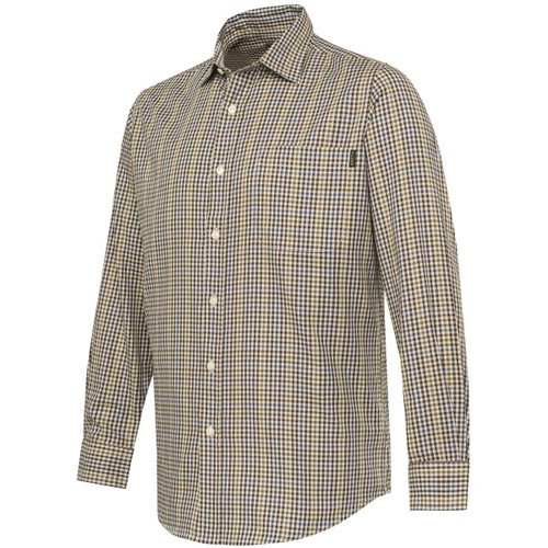 Apricot & Bordeaux Check Beretta Mens Bryggen Shirt