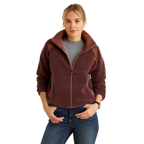 Marron Ariat Womens Lafayette Full Zip Fleece Sweatshirt