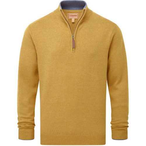 Mustard Schoffel Mens Blair 1/4 Zip Jumper