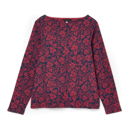Red Floral Joules Womens Printed Harbour Long Sleeve Top