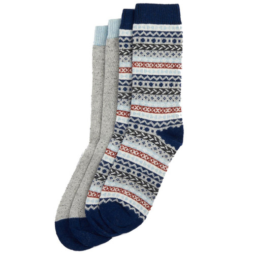 Blue Loch Mix Barbour Mens Fair Isle Sock 2 Pack Blue Loch Mix Barbour Mens Fair Isle Sock 2 Pack