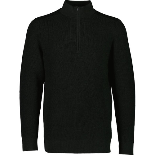 Hunter Green Swanndri Mens Otahu River 1/4 Zip Merino Knit Jumper