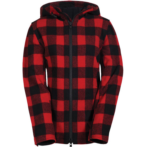 Red Check Swanndri Womens Seattle Wool Hoody