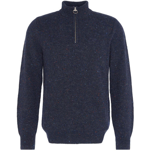 Navy Barbour Mens Tainsbury Half Zip Knitted Jumper