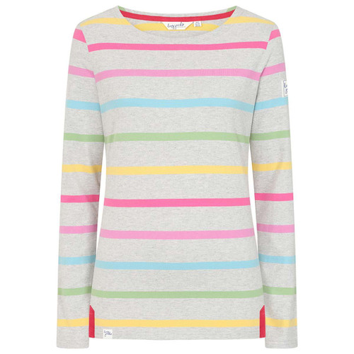 Winter Brights Lazy Jacks Womens LJ97M Multi Striped Breton Top