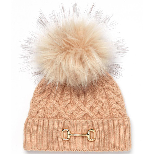 Camel Holland Cooper Womens Horsebit Bobble Hat
