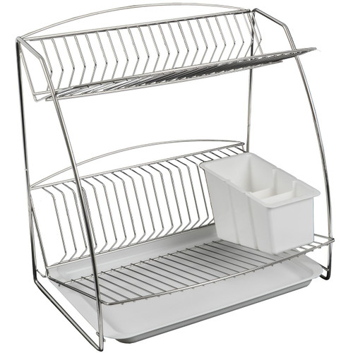 Delfinware Stainless Steel 2 Tier Plate Rack