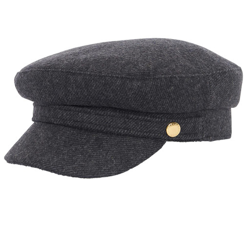 Charcoal Grey Barbour Womens Bothal Bakerboy Cap