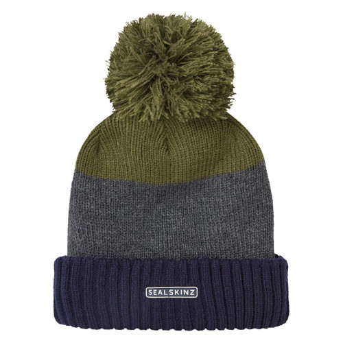 Green Sealskinz Flitcham Waterproof Cold Weather Bobble Hat Green Sealskinz Flitcham Waterproof Cold Weather Bobble Hat