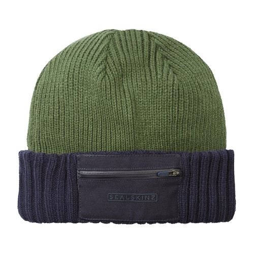 Olive Sealskinz Colby Waterproof Knitted Beanie