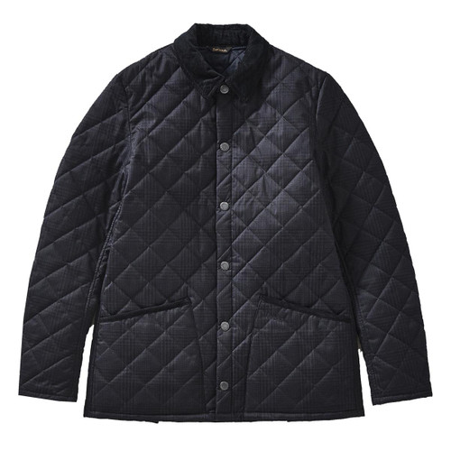 Dark Navy Barbour Mens Checked Heritage Liddesdale Quilted Jacket