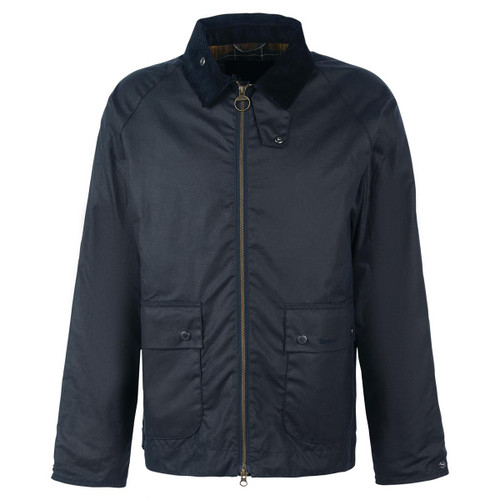 Navy Barbour Mens Short Bedale Wax Jacket