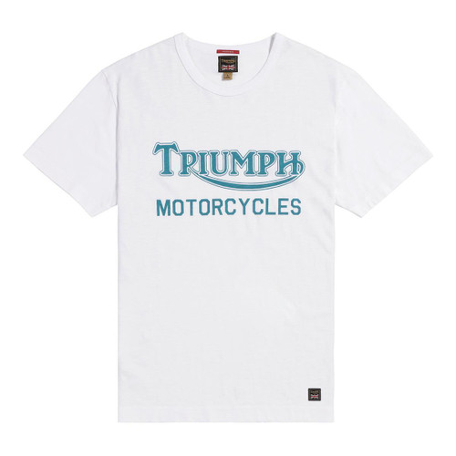 Natural White/Teal Triumph Mens Barwell Tee