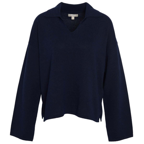Navy Barbour Womens Fearne Knitted Jumper