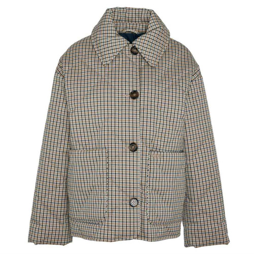 Sky Micro Check Barbour Womens Cassidie Quilt Jacket