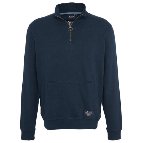 Navy Barbour Mens Skipton Relaxed Fit Half Zip Sweatshirt