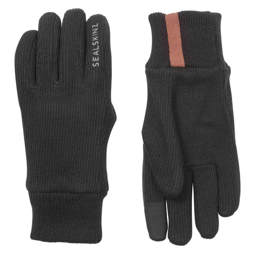 Black SealSkinz Unisex Necton Windproof All Weather Knitted Gloves