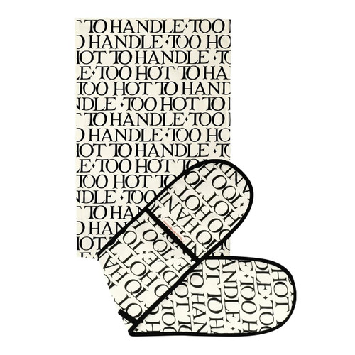 Emma Bridgewater Black Toast Double Oven Glove and Tea Towel Set