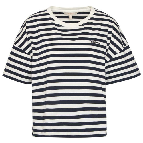 Navy Stripe Barbour Womens Adria Top SS25