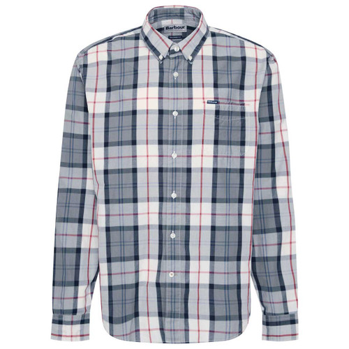 Bleached Pine Tartan Barbour Mens Laggon Tartan Tailored Fit Shirt