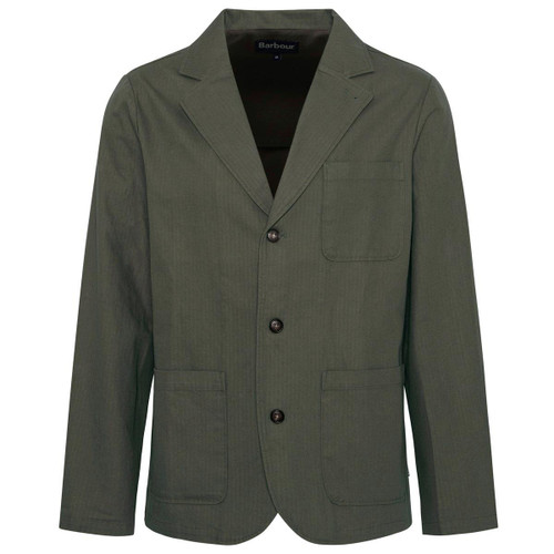 Uniform Green Barbour Mens Bayview Herringbone Overshirt