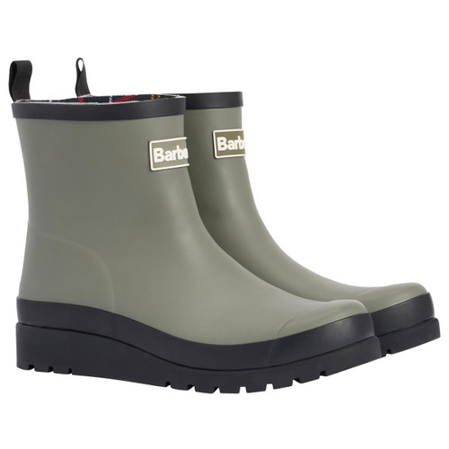 Dusky Olive/Black Barbour Womens Portree Wedge Welly Dusky Olive/Black Barbour Womens Portree Wedge Welly