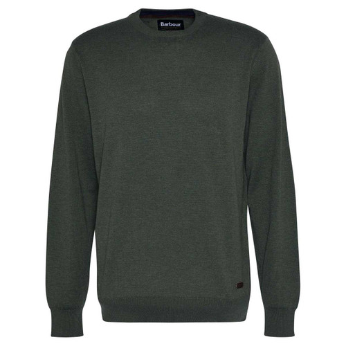 Mid Olive Barbour Mens Bayfield Knitted Crew Jumper