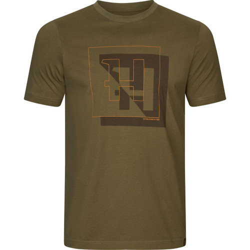 Dark Olive Harkila Mens H-Logo T-Shirt