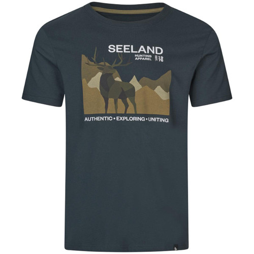 Dark Blue Seeland Mens Fragment T-Shirt