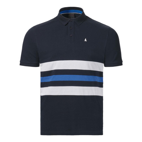 Navy Musto Mens Original Striped Polo Shirt