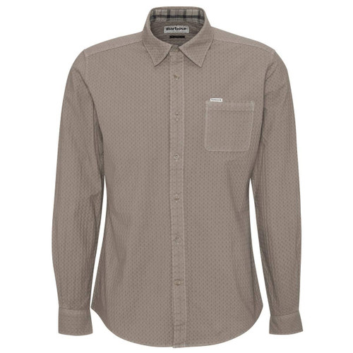 Washed Stone Barbour Mens Irvine Textured Tailored Shirt
