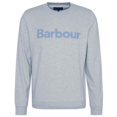 Grey Marl Barbour Mens Pique Applique Crew Sweatshirt