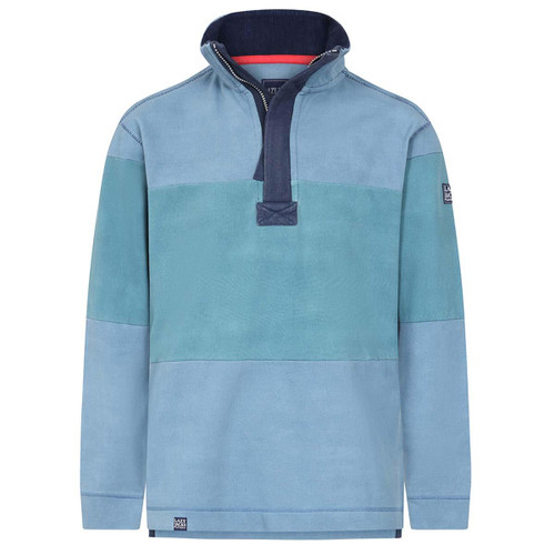 Peacock Lazy Jacks Mens LJ700S Striped Pique 1/4 Zip Sweatshirt
