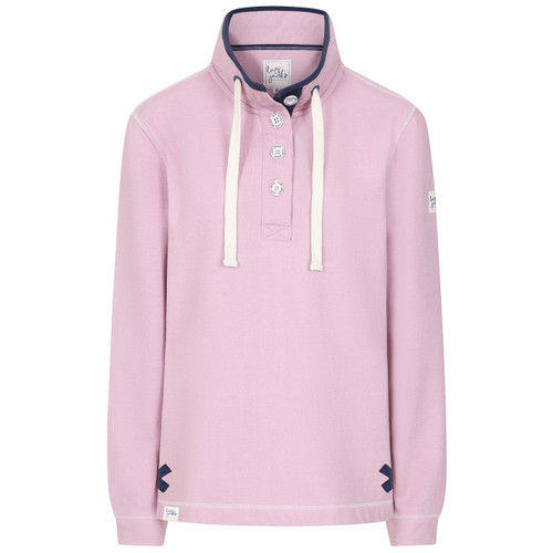 Pink Lazy Jacks Womens LJ301 Pique Button Neck Sweatshirt Pink Lazy Jacks Womens LJ301 Pique Button Neck Sweatshirt