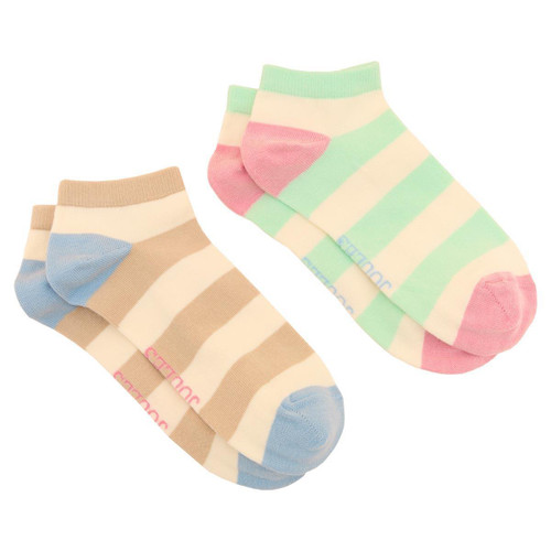 Blue/Green Joules Womens Rilla Set of Two Trainer Socks