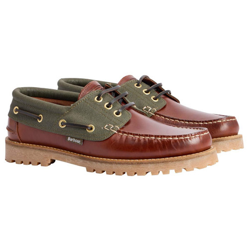 Mahogany Barbour Mens Deck Boat Shoe