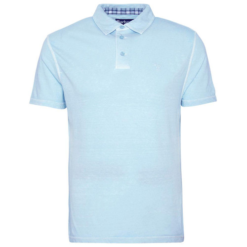Pale Sky Barbour Mens Drayton Linen Tailored Fit Polo Shirt