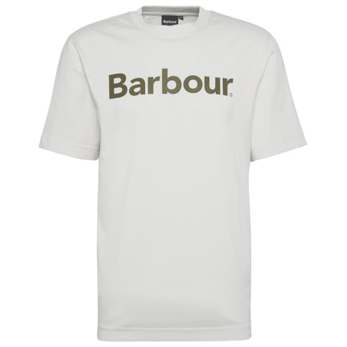 Antique White Barbour Mens Logo Relaxed Fit T-Shirt