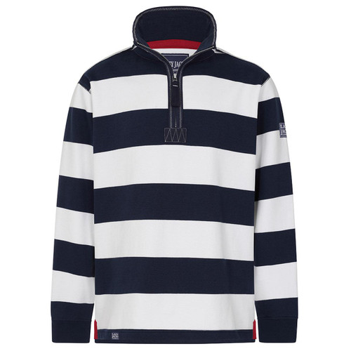 Marine Lazy Jacks Mens LJ39 Striped 1/4 Zip Sweatshirt