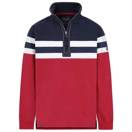 Rouge Lazy Jacks Mens LJ51 Thin Stripe 1/4 Zip Sweatshirt
