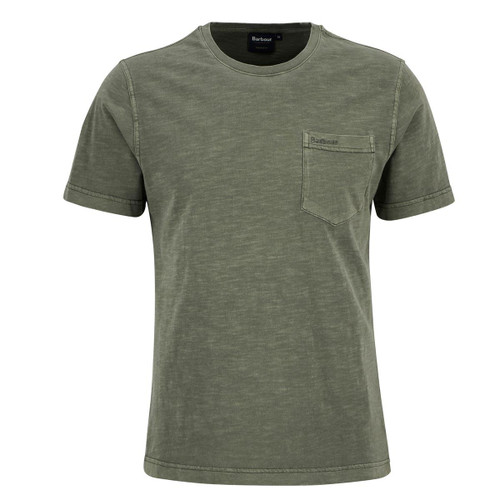 Light Moss Barbour Mens Pigment Dyed Slub T-Shirt Light Moss Barbour Mens Pigment Dyed Slub T-Shirt