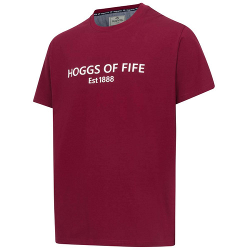 Burgundy Hoggs Of Fife Mens Canonbie Printed T-Shirt