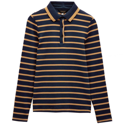 Navy/Tan Joules Womens Fairfield Long Sleeve Polo Shirt