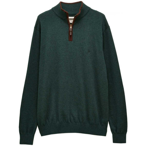 Dark Green Joules Mens Hillside 1/4 Zip Jumper
