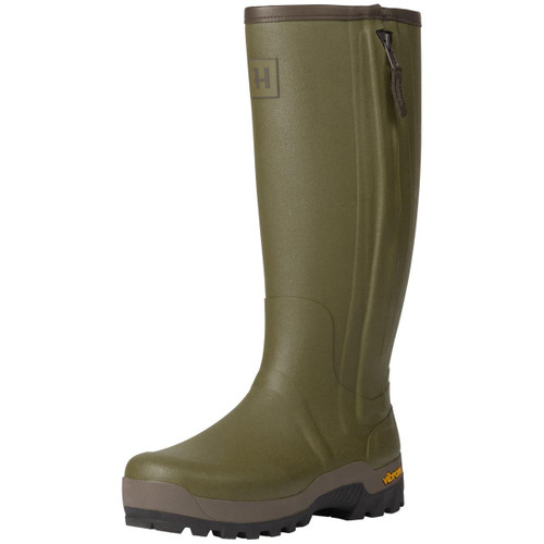 Dark Olive Harkila Mens Forester Zip Rubber Boot