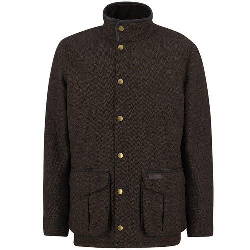 Rustic Brown Barbour Mens Hereford Tweed Wool Jacket