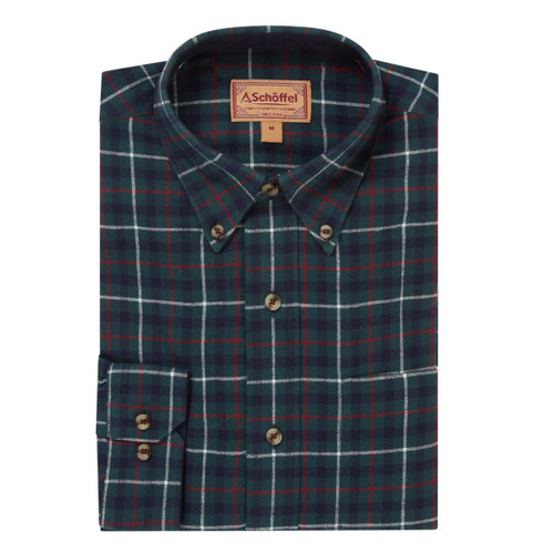 Botanical Green Schoffel Mens Akenham Shirt Botanical Green Schoffel Mens Akenham Shirt