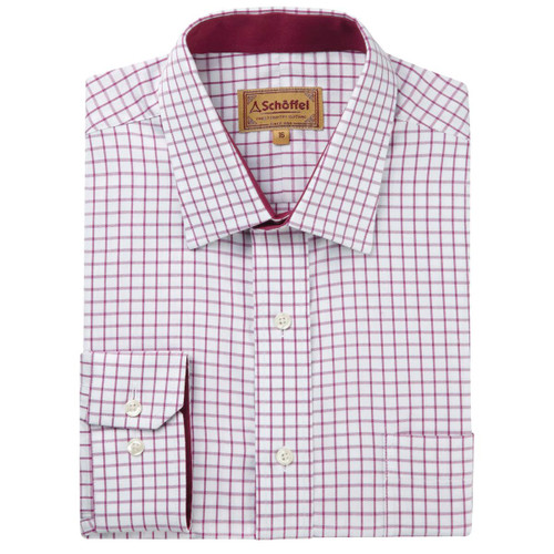 burgundy Schoffel Mens Cambridge Classic Shirt